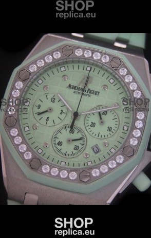Audemars Piguet Royal Oak Offshore Lady Alinghi Swiss Watch in Light Green Dial