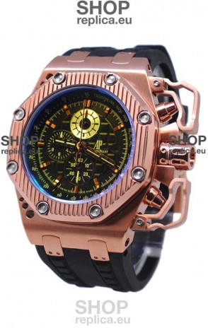 Audemars Piguet Royal Oak Offshore Limited Edition Survivor Rose Gold Watch in Black Dial