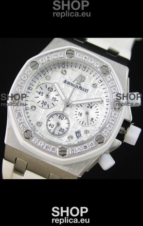 Audemars Piguet Royal Oak Offshore Lady Alinghi Swiss Watch in White Checkered Dial