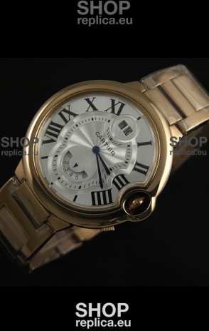Cartier Ballon Blue de Japanese Replica Watch in Pink Gold Strap