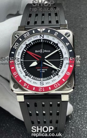 Bell and Ross BR03 GMT Compass Red/Black Bezel Swiss Replica Watch 
