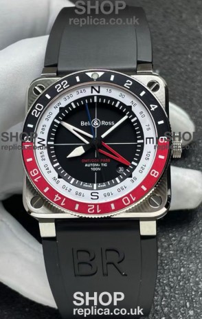 Bell and Ross BR03 GMT Compass Red/Black Bezel Swiss Replica Watch 