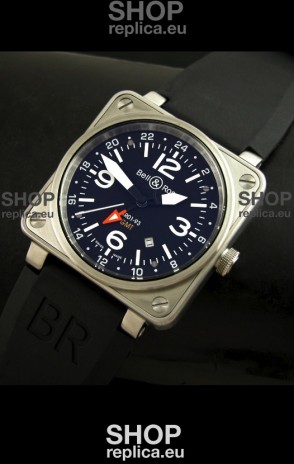 Bell and Ross BR01-93 GMT Japanese Replica Watch in Steel Case