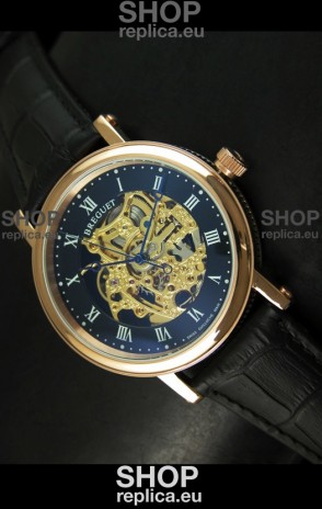 Breguet Classique Japanese Automatic Watch in Gold Skeleton Dial - Arabic Hour Numerals