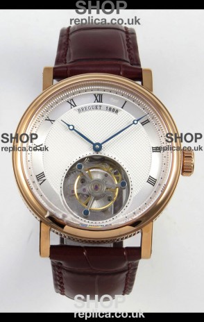 Breguet Classique Tourbillon Rose Gold Roman Dial Super Clone Watch 