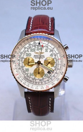 Breitling Navitimer Cosmonaute Swiss Replica Watch Gold Plated Bezel