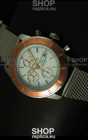 Breitling Super Ocean Gold Bezel Chronograph Swiss Watch 