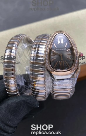 Serpenti Tubogas Double Spiral Grey Dial Two Tone Super Clone Watch 