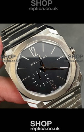 Octo Finissmo 7MM Thick Black Dial Super Clone Watch 