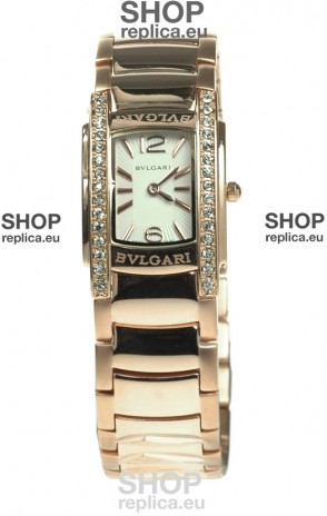 Bvlgari Rettangolo Japanese Replica Rose Gold Watch