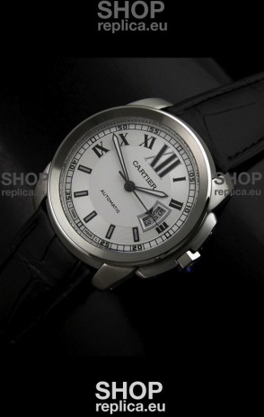 Cartier Calibre de Cartier Swiss Replica Automatic Watch in White Dial