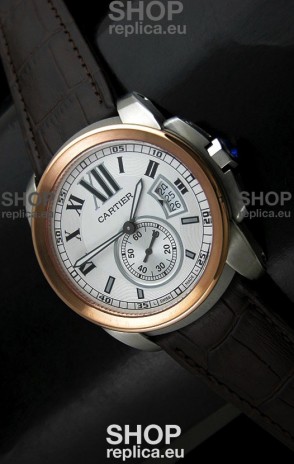 Cartier Calibre de Japanese Replica Watch in White Dial