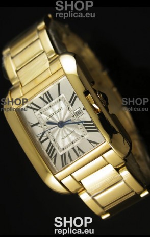 Cartier Tank Anglaise Mid Sized Swiss Watch Yellow Gold - 1:1 Mirror Replica Watch