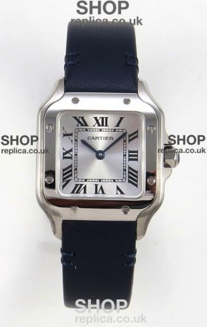Cartier Santos Swiss Quartz 27MM Steel Leather Strap Super Clone Watch