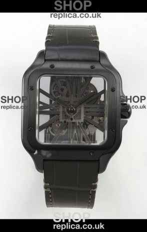 Santos De Cartier Super Clone Watch in Skeleton Dial PVD MLF Coating