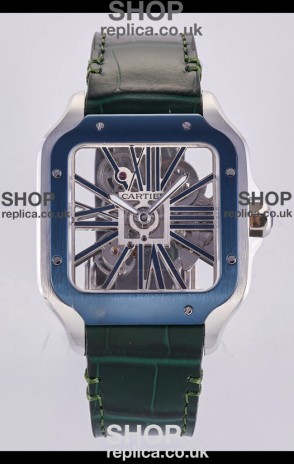 Santos De Cartier Super Clone Watch in Skeleton Dial Two Tone Case