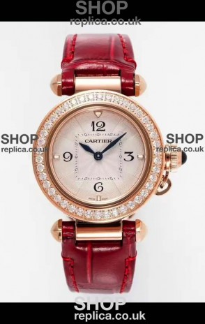 Pasha De Cartier Rose Gold Casing Watch 30MM Super Clone Watch 
