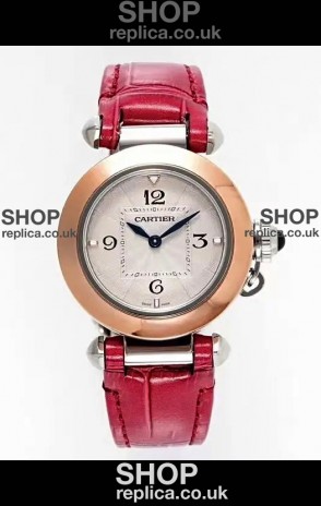 Pasha De Cartier Rose Gold Casing Watch 30MM Super Clone Watch 