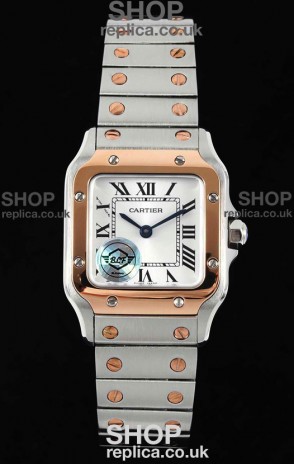 Cartier Santos Swiss Quartz 27MM Two Tone Super Clone Watch