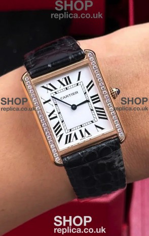 Cartier Tank Solo 27mm Rose Gold Swiss Quartz Super Clone Watch 