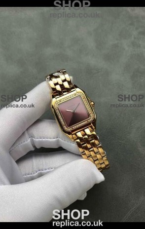 PANTHERE de Cartier 27MM Red Dial Diamonds Super Clone Watch 