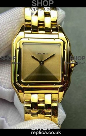 PANTHERE de Cartier 27MM Gold Dial Super Clone Watch 