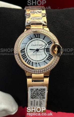 Ballon De Cartier Automatic 33MM Rose Gold Super Clone Watch 