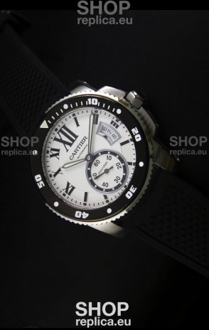 Calibre De Cartier Watch 42MM White Dial Steel Case - 1:1 Mirror Replica Watch