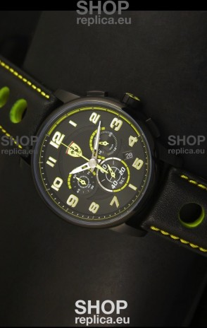 Scuderia Ferrari Heritage Chronograph Watch in Black Steel