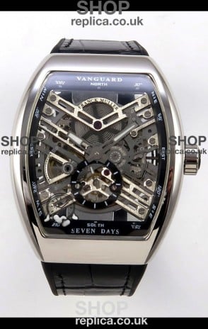 Franck Muller V45 Tourbillon Skeleton Steel Super Clone Watch 