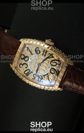 Franck Muller Casablanca Gold Croco Watch in Gold Case