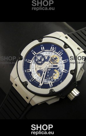 Hublot Big Bang King Power Skeleton Swiss Watch in Brushed Steel