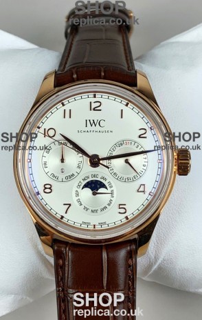 IWC Portuguese Perpetual Calendar Rose Gold Super Clone Watch 