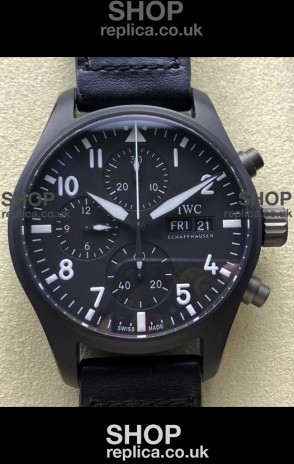 IWC PILOT'S Chronograph Ceramic Black Dial Super Clone Watch 