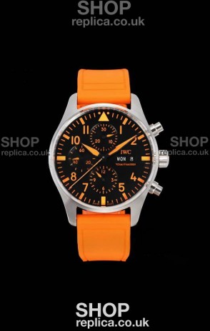 IWC PILOT'S Chronograph Orange Sandstorm IW377730 Super Clone Watch 
