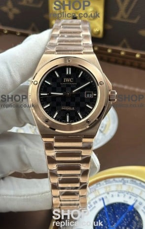 IWC Ingenieur Rose Gold Black Dial Super Clone Watch 