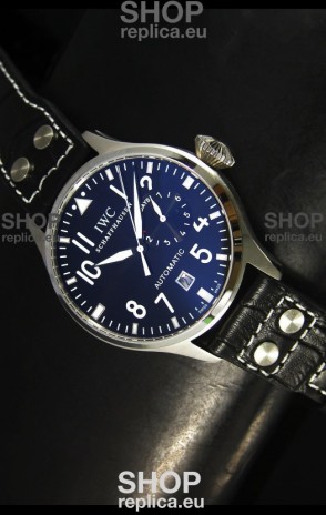 IWC Big Pilot Swiss Replica Steel Watch in Black Dial - Updated Case Version