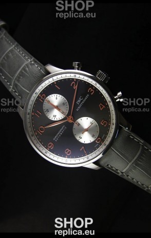 IWC Portuguese Chronograph Swiss Replica Watch in Steel Case - 1:1 Mirror Replica Edition