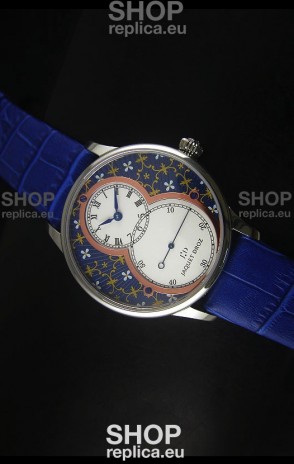 Jaquet Droz Grande Seconde Watch in Blue Grand Feu paillonné-enameled Dial