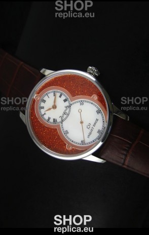 Jaquet Droz Grande Seconde Watch in Red Dial Stainless Steel Case