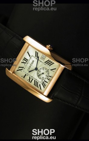 Cartier Tank Anglaise Japanese Replica Watch 34MM - White Dial Pink Gold 