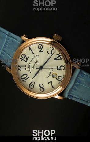 Franck Muller Master of Complications Liberty Japanese Watch Blue Strap