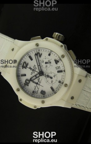 Hublot Big Bang White Ceramic Case Watch in Quartz Movement