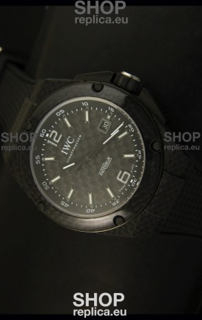 IWC Ingenieur Carbon Casing Swiss Replica Watch in Black Carbon Dial