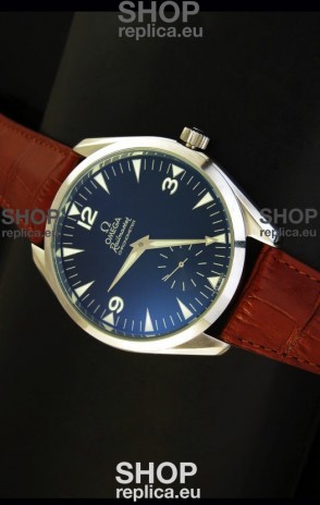 Omega Seamaster Railmaster Japanese Replica Watch in Brown Leather Strap