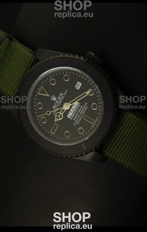 Rolex Submariner STEALTH MK IV Edition Swiss Replica Watch in Green Strap
