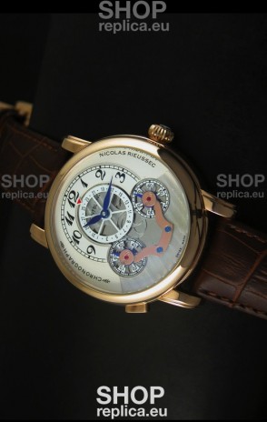 Mont Blanc Nicolas Riessec Rose Gold Case in White Dial