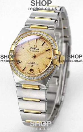 Omega Constellation 29MM Two Tone Yellow Gold Dial Automatic Super Clone Watch 