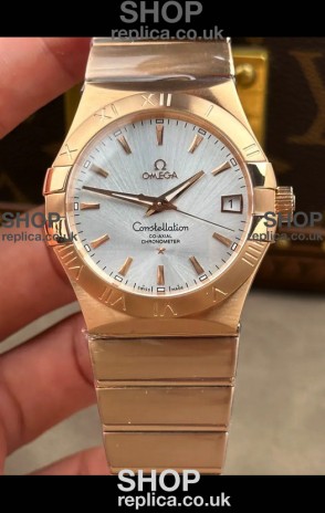 Omega Constellation 38MM Rose Gold Steel Dial Super Clone Watch 
