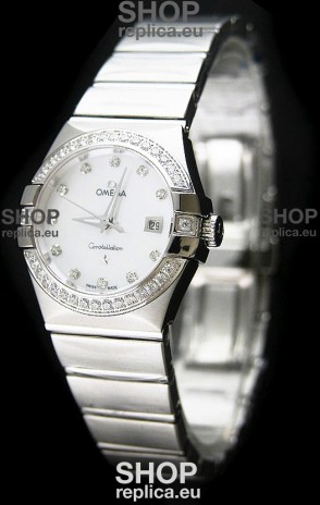 Omega Constellation Ladies Swiss Automatic Watch in White Dial - 1:1 Mirror Replica 